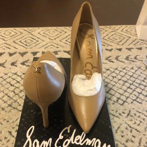 Sam Edelman Hazel Pointed Toe Heels Size 7 Classic Nude Leather